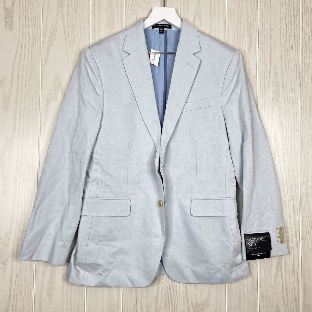 Banana Republic Men's Tailored Fit Coat Jacket Blue Size 38 Short